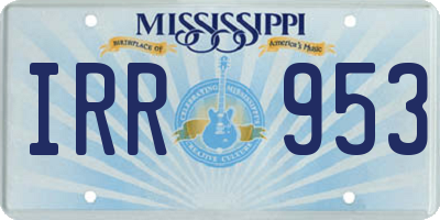 MS license plate IRR953