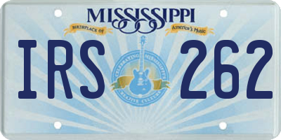 MS license plate IRS262