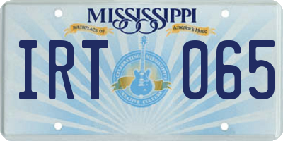 MS license plate IRT065