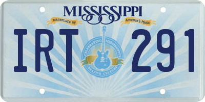 MS license plate IRT291