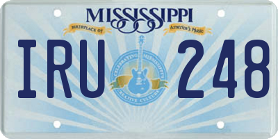 MS license plate IRU248