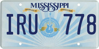 MS license plate IRU778