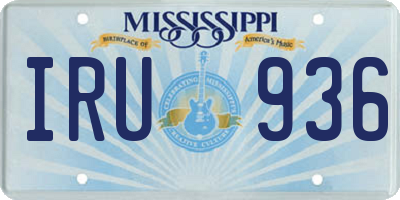 MS license plate IRU936
