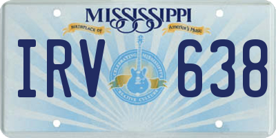 MS license plate IRV638