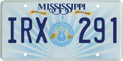 MS license plate IRX291