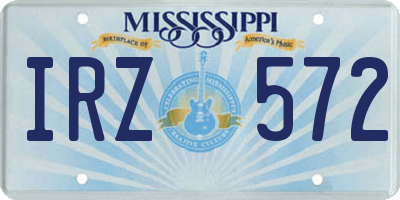 MS license plate IRZ572