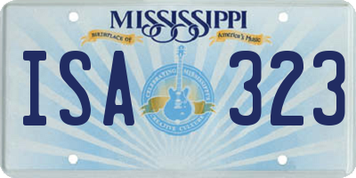 MS license plate ISA323