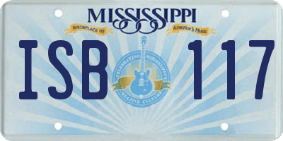 MS license plate ISB117