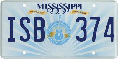 MS license plate ISB374