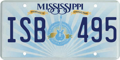 MS license plate ISB495