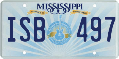 MS license plate ISB497