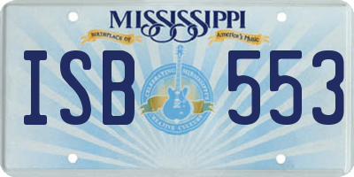 MS license plate ISB553