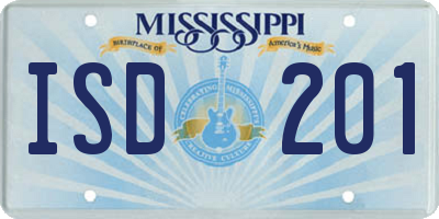 MS license plate ISD201
