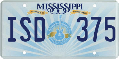 MS license plate ISD375