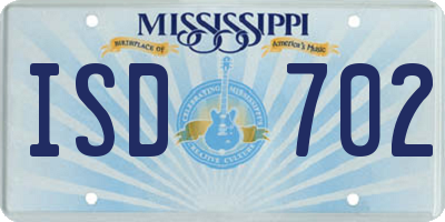 MS license plate ISD702