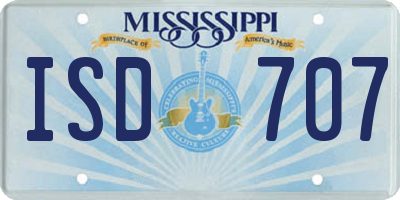 MS license plate ISD707