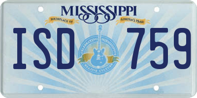 MS license plate ISD759