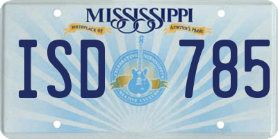 MS license plate ISD785
