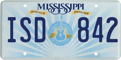 MS license plate ISD842