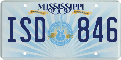 MS license plate ISD846