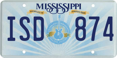 MS license plate ISD874