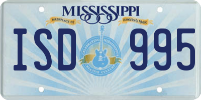 MS license plate ISD995
