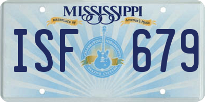 MS license plate ISF679