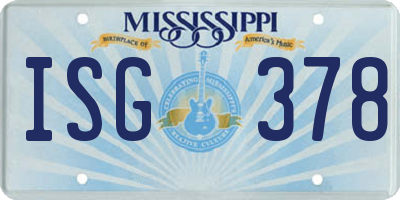 MS license plate ISG378