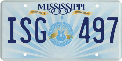 MS license plate ISG497