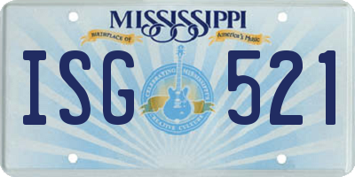 MS license plate ISG521