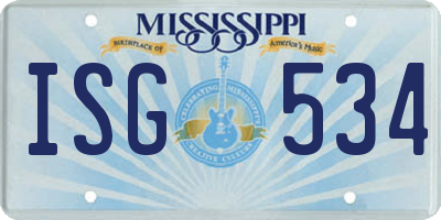 MS license plate ISG534