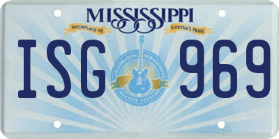 MS license plate ISG969