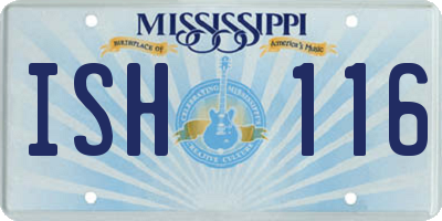 MS license plate ISH116