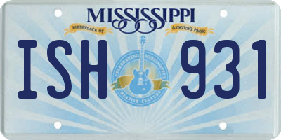 MS license plate ISH931