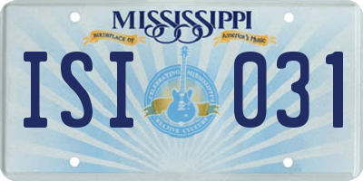 MS license plate ISI031