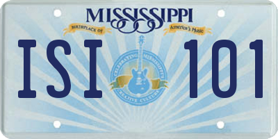 MS license plate ISI101