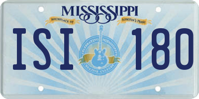 MS license plate ISI180