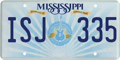 MS license plate ISJ335