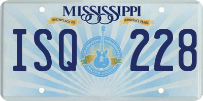 MS license plate ISQ228