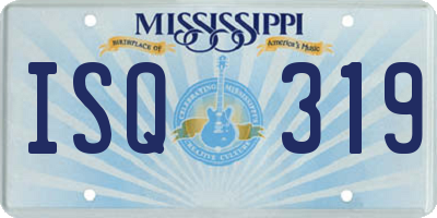 MS license plate ISQ319