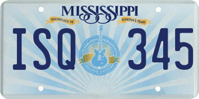 MS license plate ISQ345