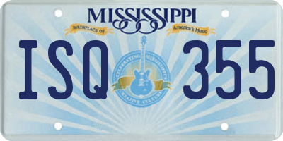 MS license plate ISQ355