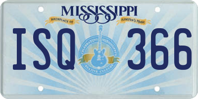 MS license plate ISQ366