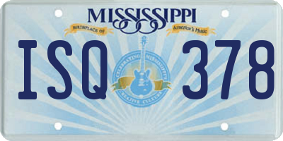 MS license plate ISQ378