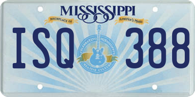 MS license plate ISQ388