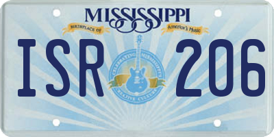 MS license plate ISR206