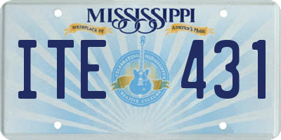 MS license plate ITE431