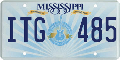 MS license plate ITG485
