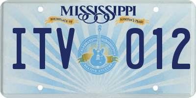 MS license plate ITV012
