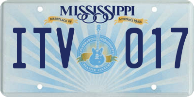MS license plate ITV017